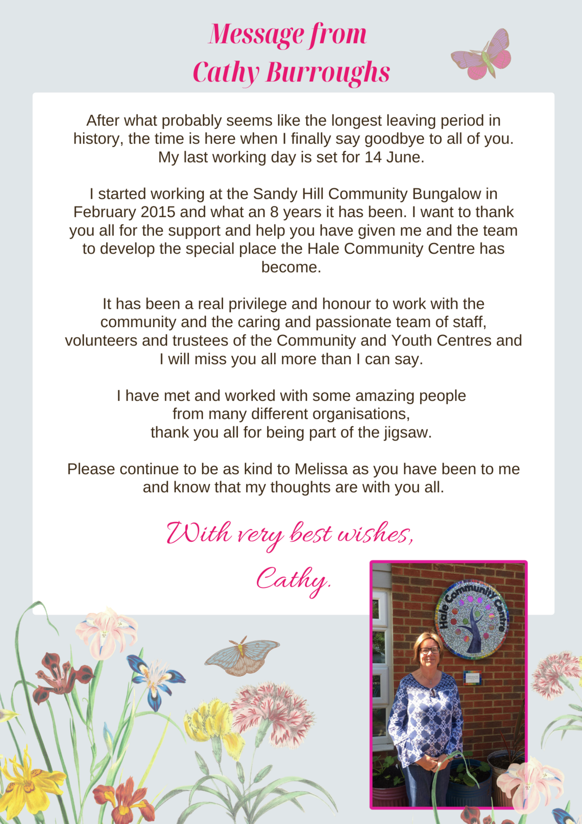 A message from Cathy