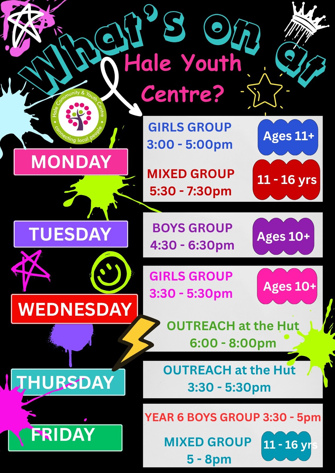 Oct - Whats on at the Youth Centre
