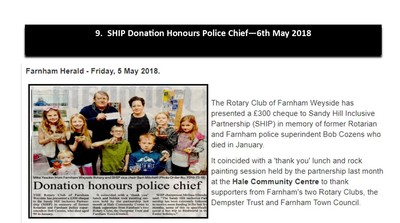 Farnham Herald... Donation honours Police Chief