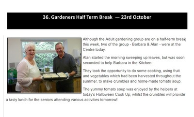 Gardeners Half Term Break - 23rd October