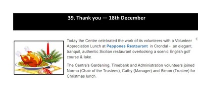 Volunteer Lunch - 18th December