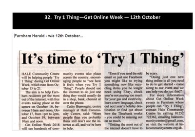 Try One Thing - 12th October