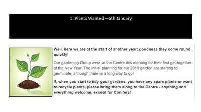 Plants Wanted - 6th January