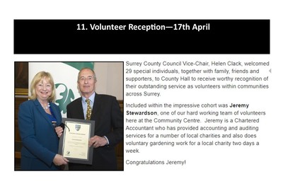 Volunteer Reception - 17th April