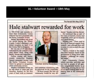 Volunteer Award - 18th May