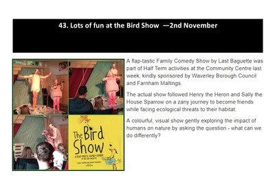 Lots of fun at the Bird Show - 2nd November
