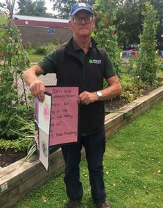 John with a special thank you card from Hale Academy