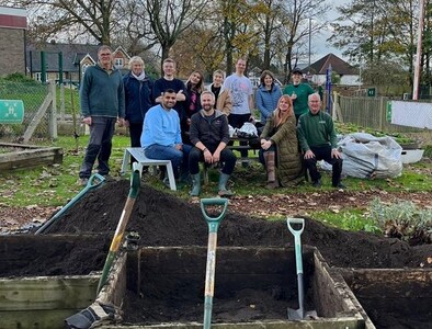 Red Hat Farnborough volunteers helping out in the Community Garden - Nov 22